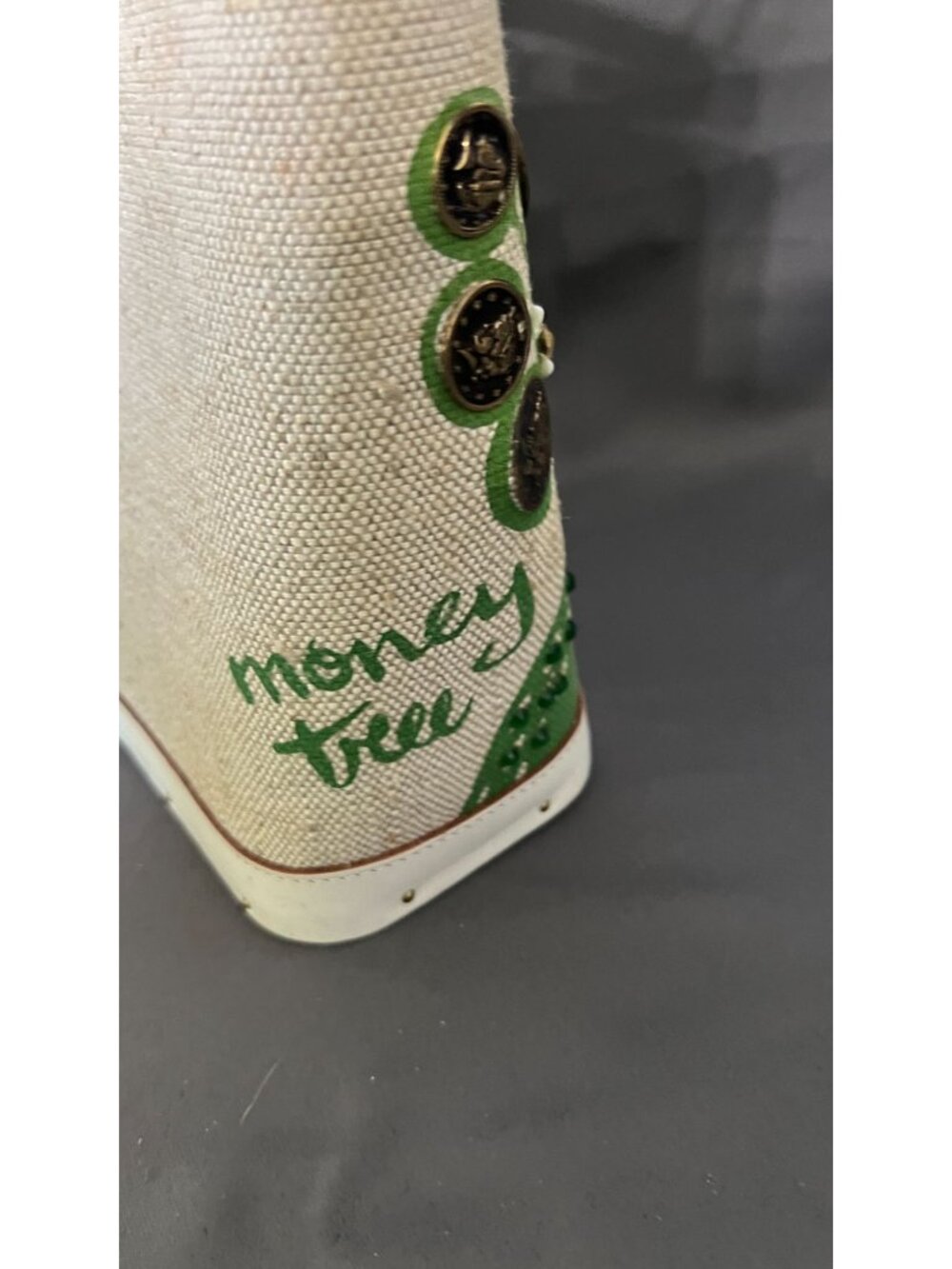 Vintage Embellished "Money Tree" Purse With Wooden Base - Picture 5 of 11
